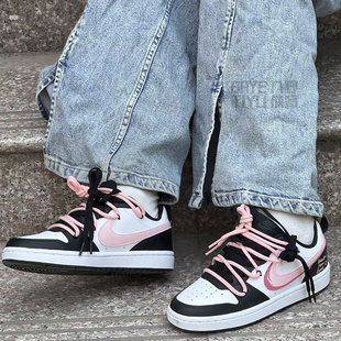 球鞋定制Nike Court Borough云端初恋 手绘简约大气 低帮女子板鞋