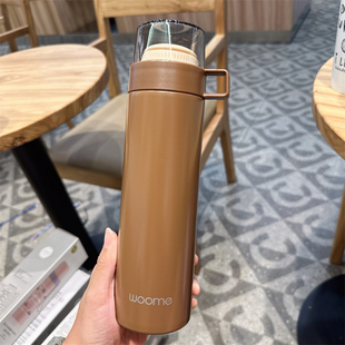 艾可思双盖保温杯男女学生便携水杯外出随手杯子广告活动礼品杯子