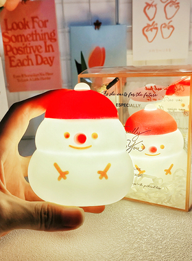 2025新款雪人小夜灯房间装饰氛围灯摆件圣诞节礼物新年伴手礼批发