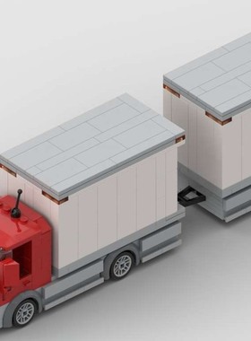 MOC-49243 带拖车和货箱的货车 410片 电子图纸 拼插积木