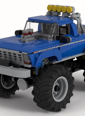 MOC-124677 1975年福 F250怪物卡车 606片 电子图纸 送贴纸