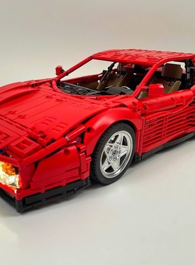 MOC-98925 Ferrar Testarosa 3738PCS 照片图纸 黑色内饰 拼插积