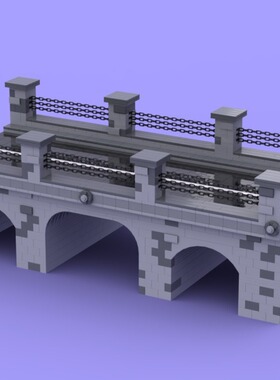 MOC-101542 小颗粒城市桥梁 电子图纸 拼插积木  1957片