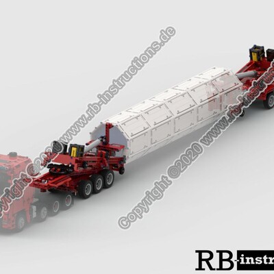 MOC-56214 TGX 8x4/4重型卡车的风车拖车 1219片 电子图纸