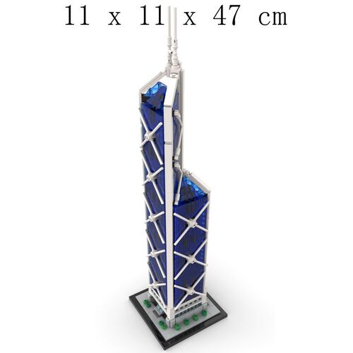 MOC-234438 中国银行大厦1:800比例 电子图纸 拼插积木 1699片