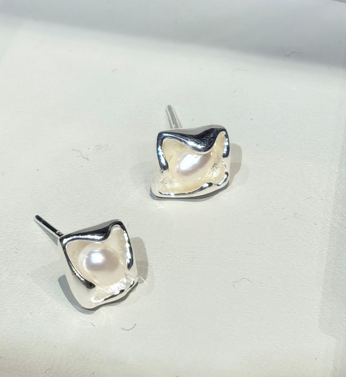 足银银针简约不规则 珍珠耳钉女套装轻奢小众设计感精致百搭,饰品/流行首饰/时尚饰品新,银饰耳饰,淘宝优惠券,粉丝福利购,淘宝优惠卷