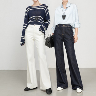 妙语牛仔裤女四面弹微喇裤2025年秋季新款高腰显瘦筒喇弹力喇叭裤