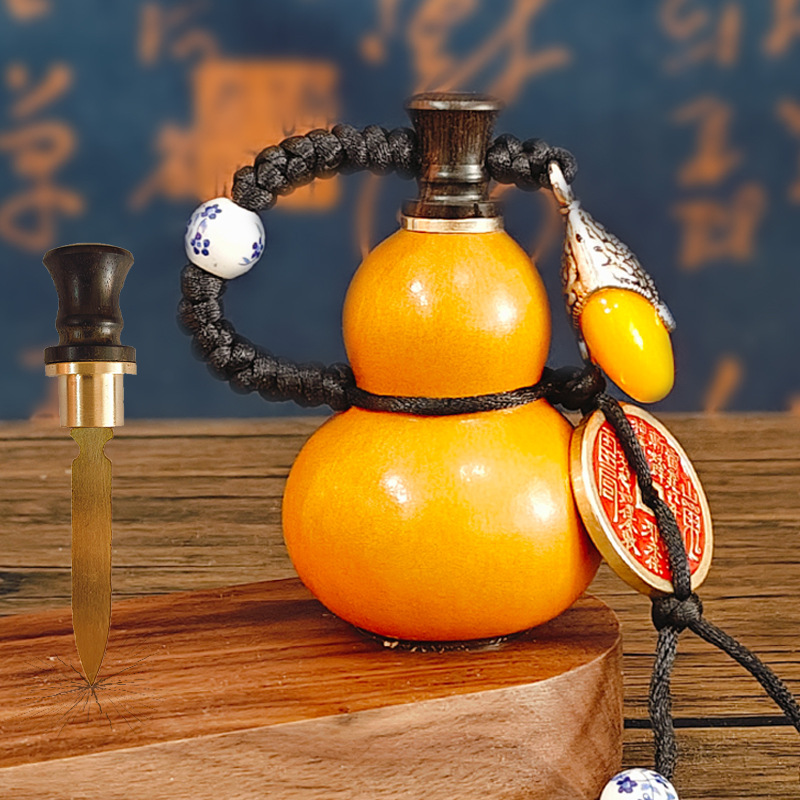 养剑葫芦剑来成品铜镶口小酒葫芦造型包浆文玩葫芦手把件摆件挂件