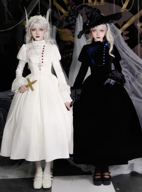 【诡夜诗】withpuji原创设计刺绣上衣鱼骨托胸双子秋冬万圣节lo