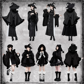 姽婳斗篷增色 withpuji原创设计哥特万圣节加绒外套秋冬保暖lo