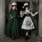 来信与诗·深渊诊疗室｜WP原创副牌哥特刺绣op jsk双子大摆lo裙秋