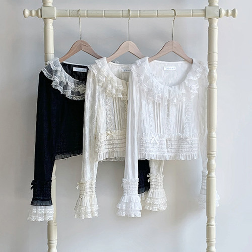 来信与诗·晨露 ｜WP原创副牌 荷叶边领蕾丝蝴蝶结三色开衫lolita