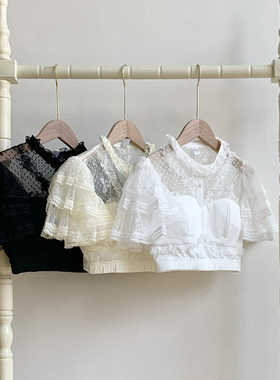 【塞纳河的日落】WP原创设计自带胸垫内搭lolita蕾丝衬衫搭配