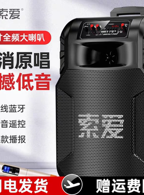 索爱 F21广场舞音箱12/15寸音响无线蓝牙移动拉杆便携式带话筒K歌