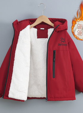女童加绒外套2025新冬款儿童冬季夹棉冲锋衣女孩休闲加厚风衣3-15