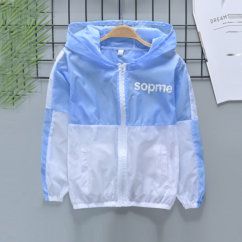 아동용 자외선 차단 의류 가벼운  통기성 자외선 차단 의류 소년 코트 여름 해변 피부 의류 에어컨 의류 새로운 스타일