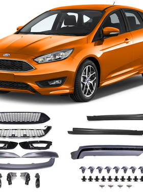 15-17 18新福克斯升级运动包围套件改装中网后唇侧裙CTCC高配1.5T