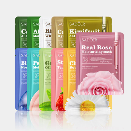 Fruit Face Mask Skin Care Moisturizing Facial Mask 10片面膜