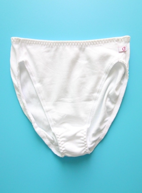 微瑕疵女士内裤白色中高腰高开叉纯棉三角裤女生简约自然弹力短裤