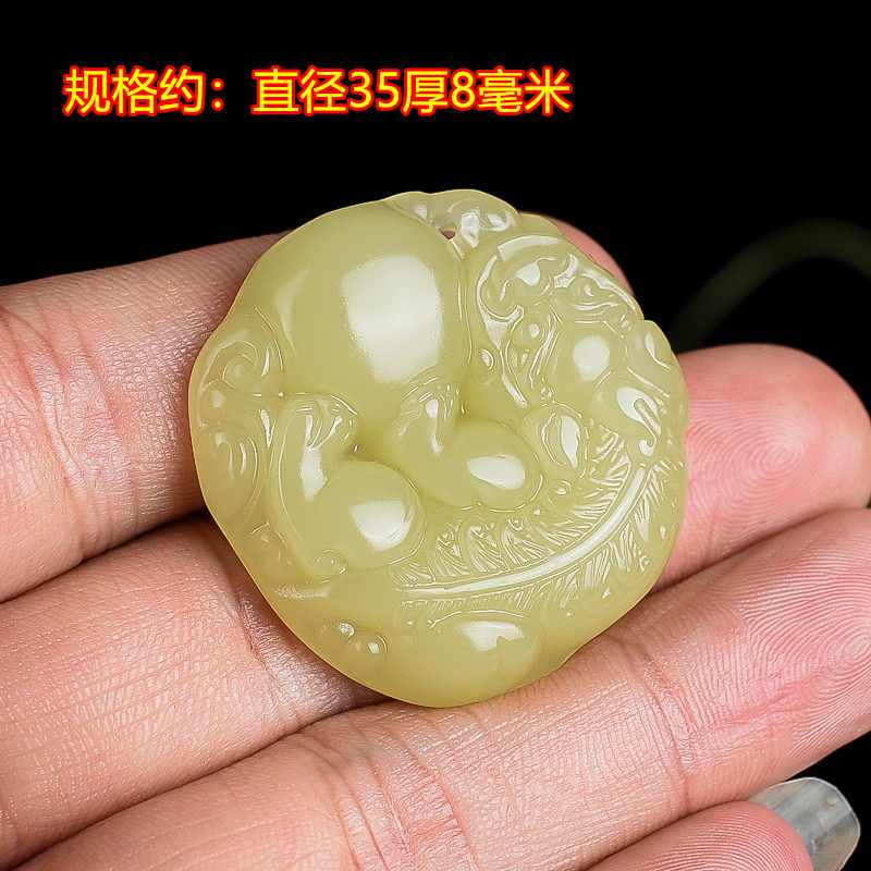 玉翡缘新疆和田玉老黄玉貔貅吊坠男女款玉石皮丘项链招财貔貅玉坠