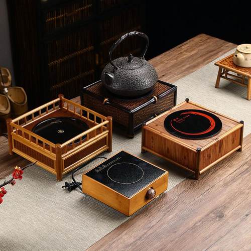 手工竹编电陶炉围炉煮茶家用静音