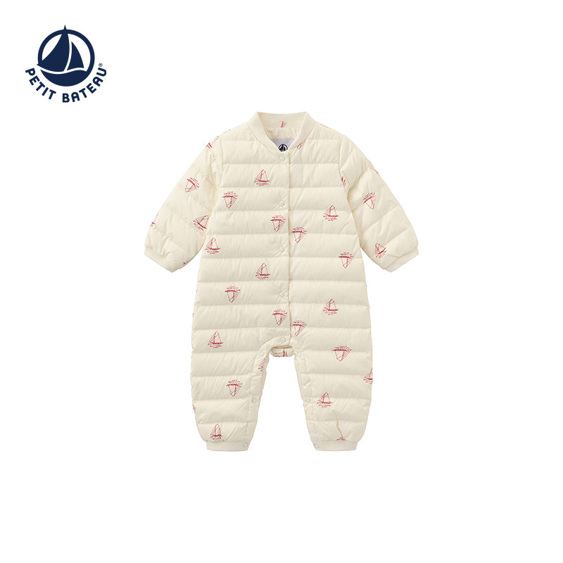 【断码特惠】法国小帆船童装Petitbateau婴幼儿鹅绒连体爬服A0GEE