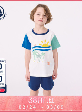 【2025春夏】法国Petitbateau小帆船童装儿童睡衣裤套装A0D76