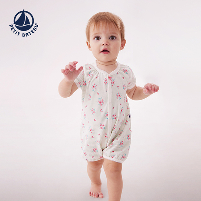petitbateau连体衣纯棉婴幼儿