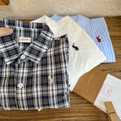 薄款 儿童长袖 男女童爱心刺绣条纹衬衣宝宝简约白衬衫 2026秋款 衬衫