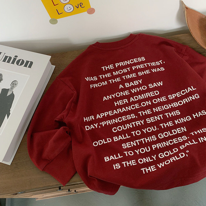 男童长袖T恤儿童纯棉打底衫潮宝街舞印花体恤2025春秋红色上衣薄,童装/婴儿装/亲子装,T恤,淘宝优惠券,粉丝福利购,淘宝优惠卷