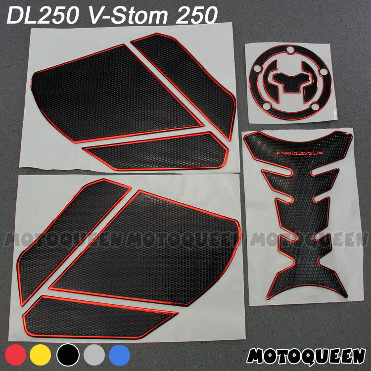 适用DR160铃木DL250摩托车油箱GSX250装饰侧边防滑贴膜鱼骨贴花