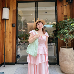 胖mm显瘦不规则蛋糕连衣裙收腰显瘦长裙 微胖大码 女装 2025夏季 新款