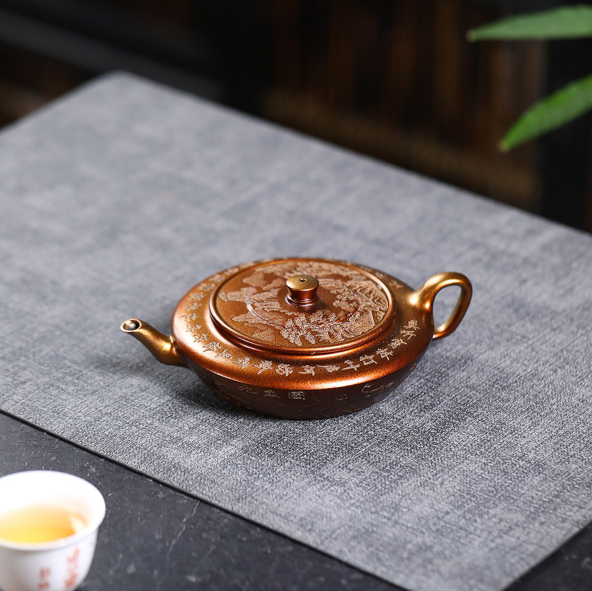 九鱼虚扁 宜兴紫砂壶 贝壳烧名家手工制作泡茶壶功夫茶具