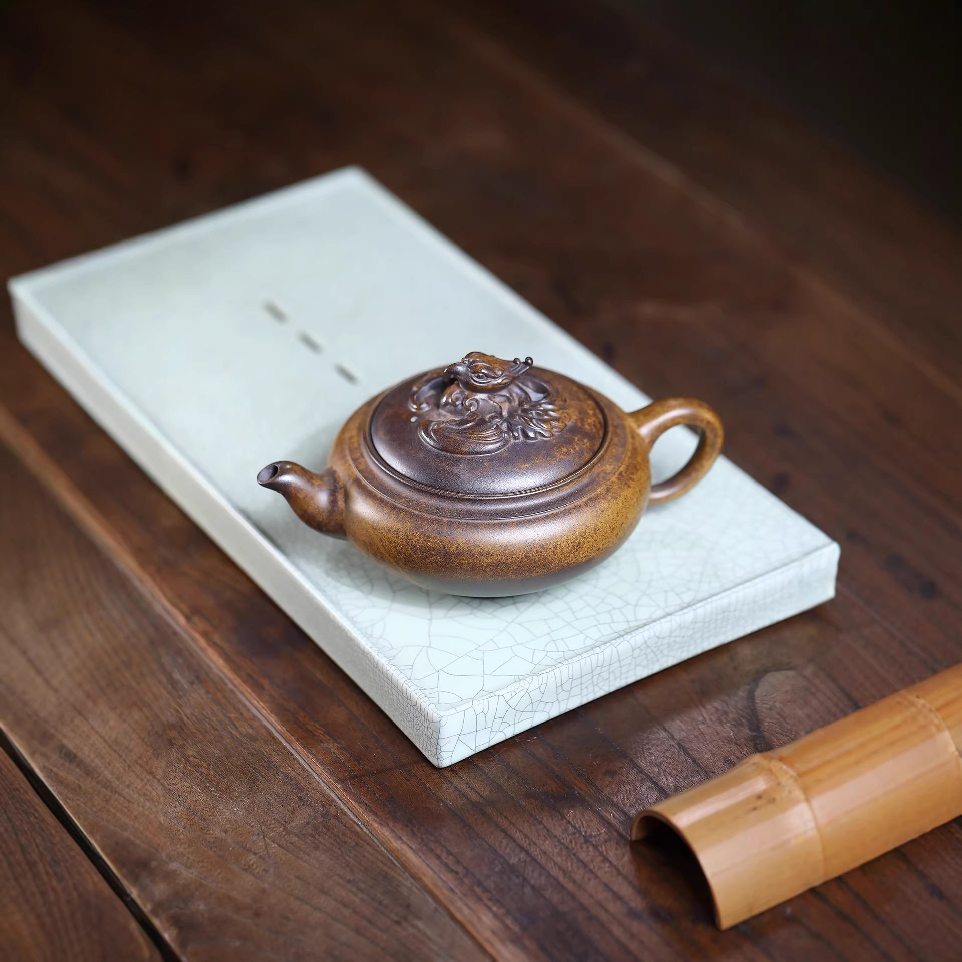 宜兴紫砂壶特高温龙窑柴烧龙骨金砂茶壶高端名家茶具正品茶壶