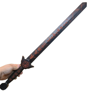 肥城桃木天师龙虎七星剑道家用品桃木剑纯桃木定制款复古做旧