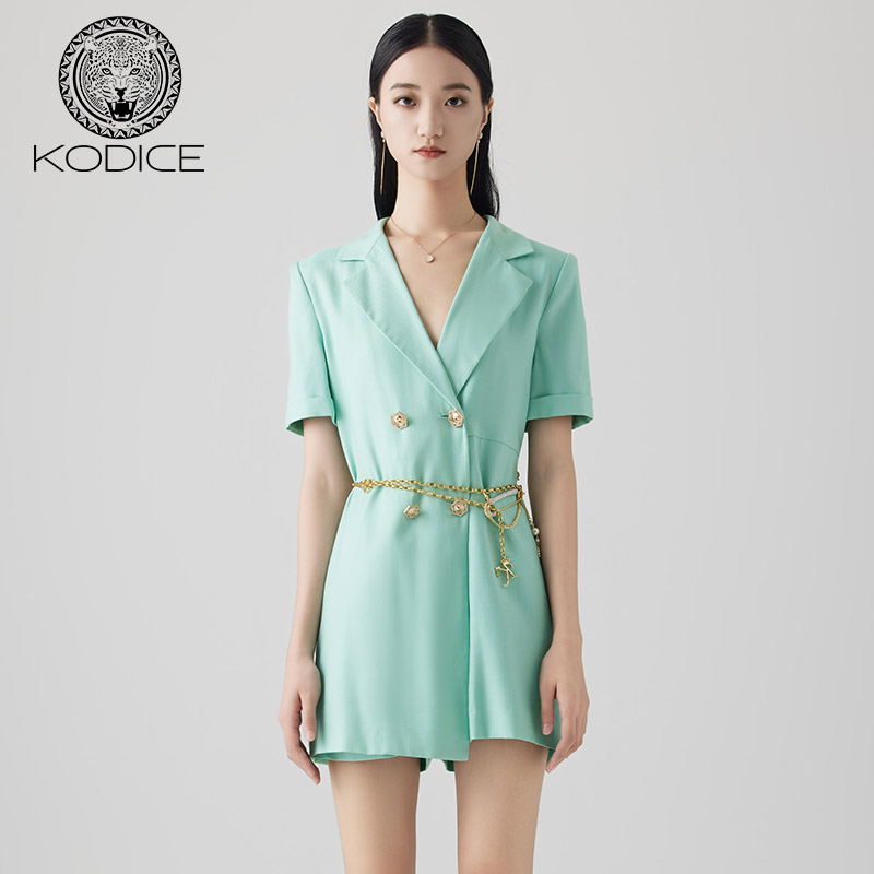 KODICE西装连体裤女装夏季新品绿色莱赛尔面料气质通勤宽松舒适