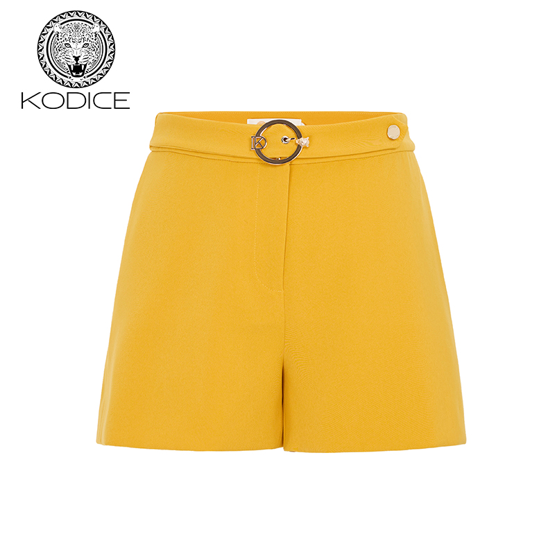 kodice黄色百搭高腰A字短裤
