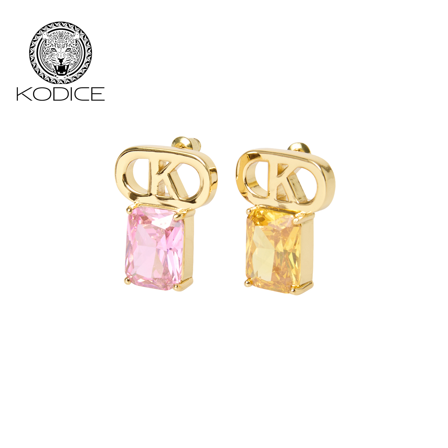 kodice方糖彩钻KD字母耳环