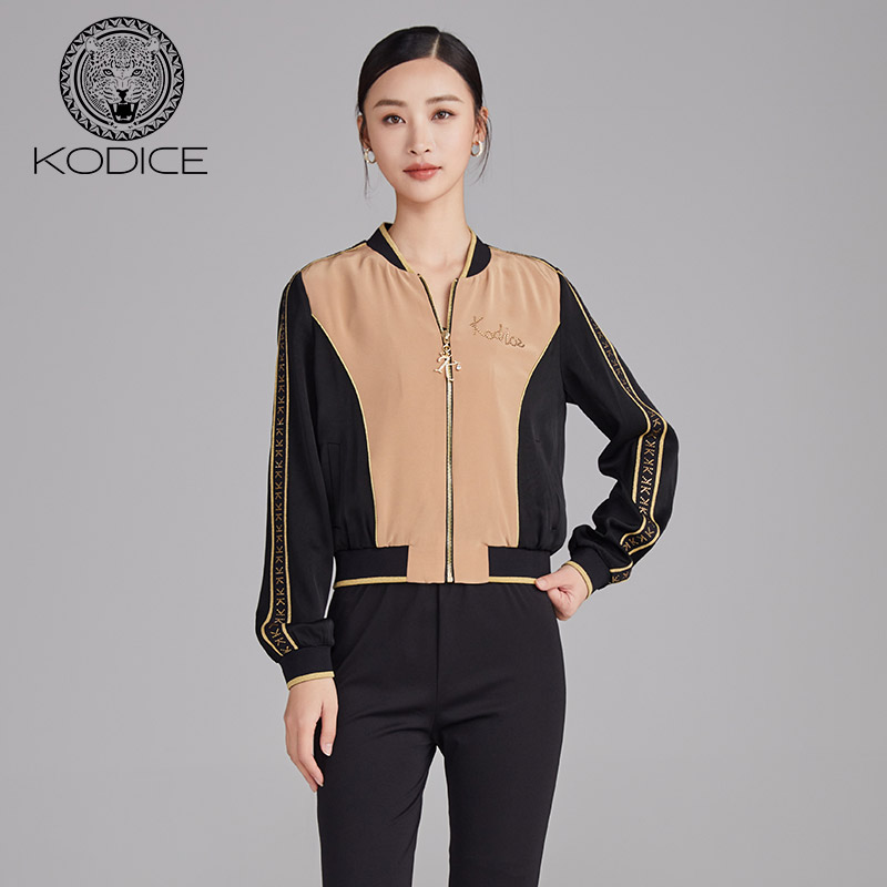 KODICE立领拉链开衫外套女