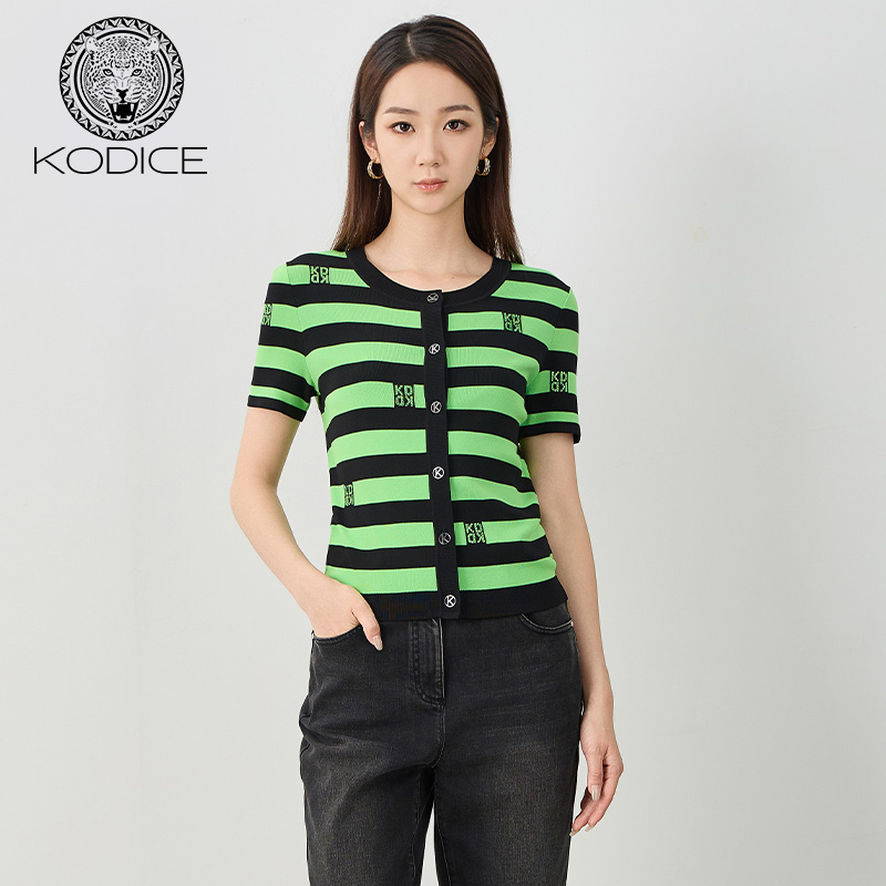 圆领烫钻针织衫短袖T恤上衣