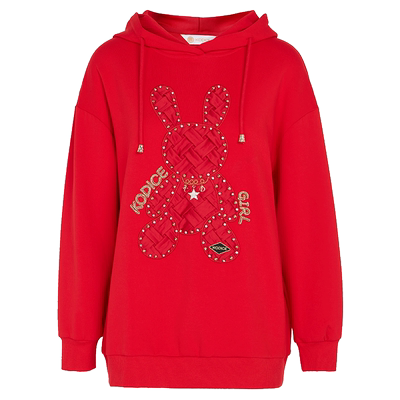 kodice秋冬新款女红色棉质卫衣