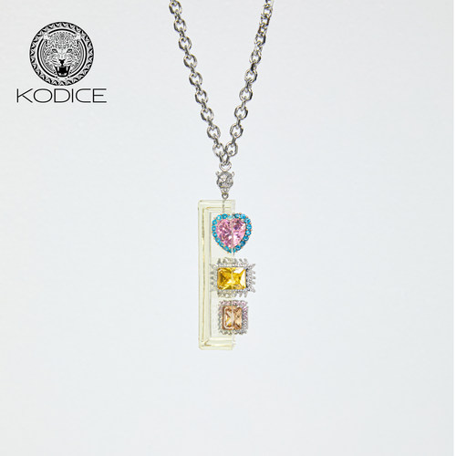 kodice女银色彩色锆石项链配饰