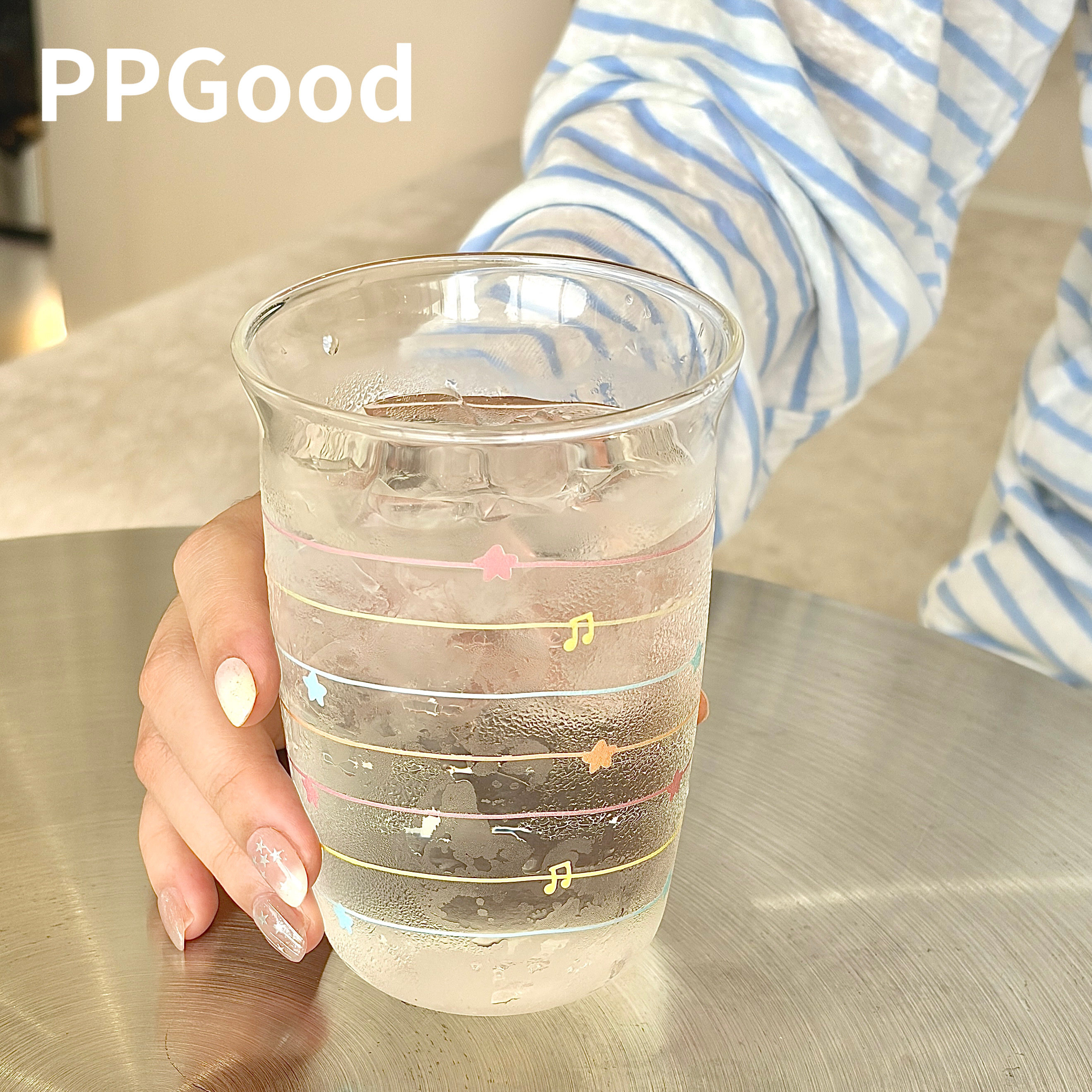 PPGood彩虹线条星星玻璃杯