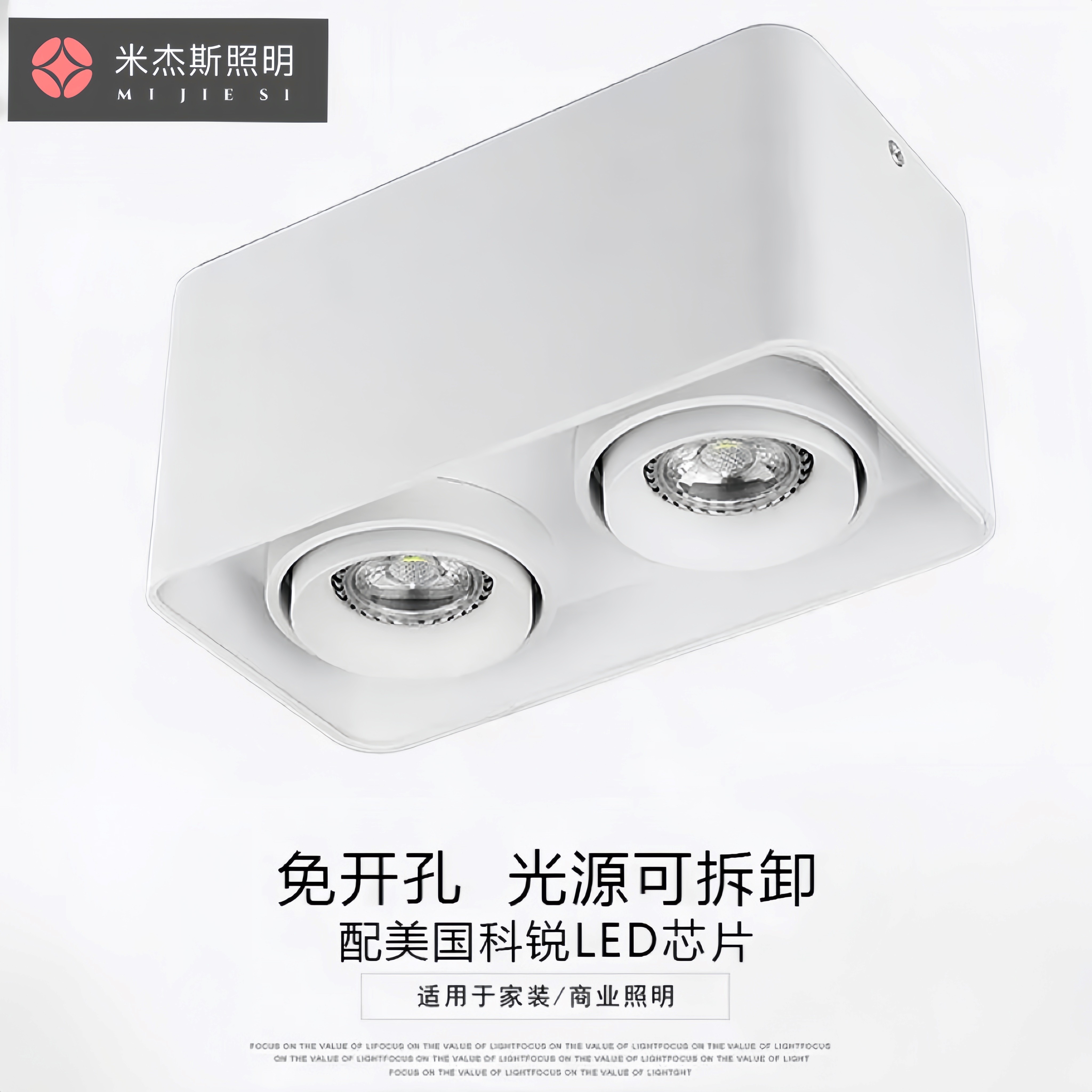 明装筒灯明装射灯双头灯客厅卧室