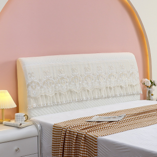 公主风床头罩套夹棉弹力布床头保护罩木床头皮床头罩子新款蕾丝