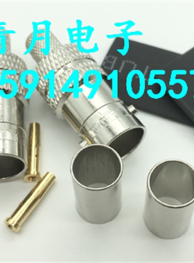 纯铜BNC-K-4压接BNC母头75-4同轴馈线Q9视频RG59射频连接器75欧姆
