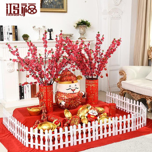春节装饰品新年装扮摆件场景装饰2024龙年挂件元宝财神桃花