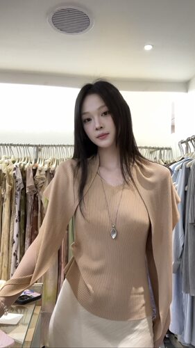 广州U.me2026新款极简披肩背心两件套显瘦高级感女 百搭款