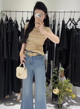 广州2026U.me早春新款优雅玫瑰清茶温柔背心镂空毛织小衫