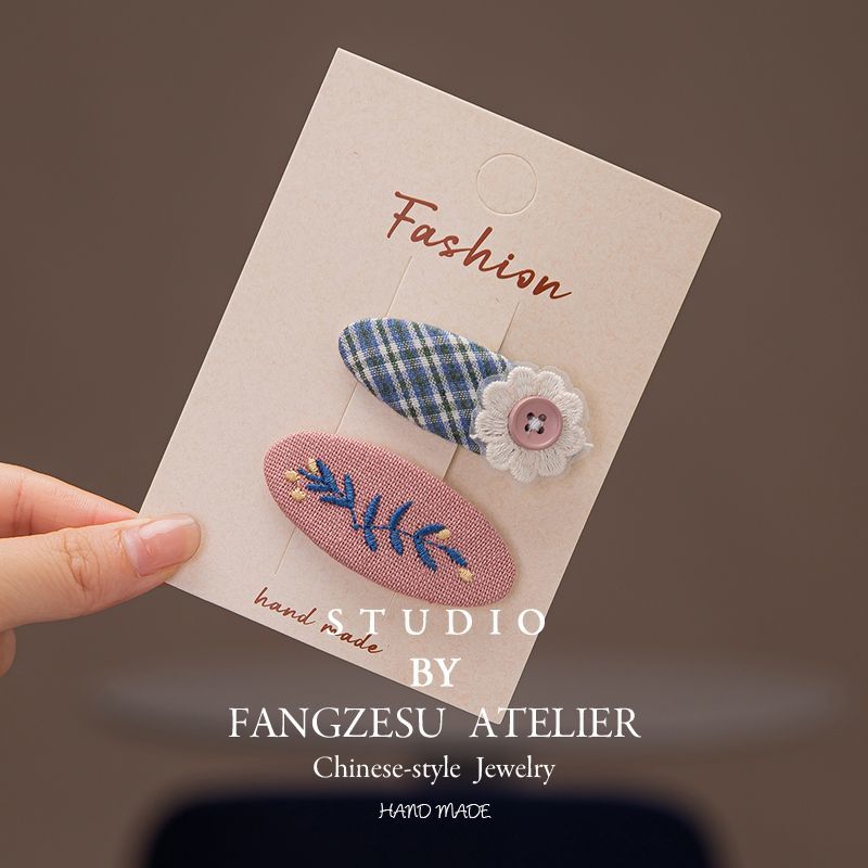 秋冬儿童布艺高级配色花朵发夹